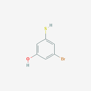 molecular formula C6H5BrOS B13481791 3-Bromo-5-mercaptophenol 