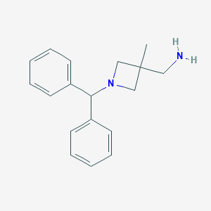 molecular formula C18H22N2 B134818 (1-Benzhydryl-3-methylazetidin-3-yl)methanamine CAS No. 133891-59-5