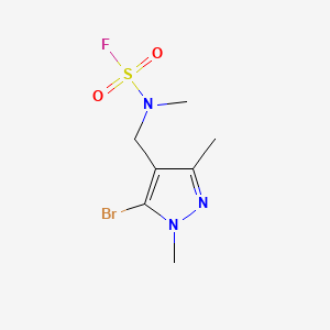 molecular formula C7H11BrFN3O2S B13481926 N-[(5-bromo-1,3-dimethyl-1H-pyrazol-4-yl)methyl]-N-methylsulfamoyl fluoride 