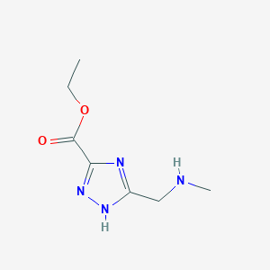 molecular formula C7H12N4O2 B13481974 ethyl 5-[(methylamino)methyl]-1H-1,2,4-triazole-3-carboxylate 