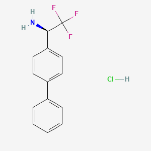 molecular formula C14H13ClF3N B13482053 (1R)-2,2,2-trifluoro-1-(4-phenylphenyl)ethan-1-amine hydrochloride 