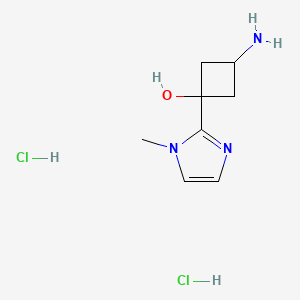 molecular formula C8H15Cl2N3O B13482163 (1s,3s)-3-amino-1-(1-methyl-1H-imidazol-2-yl)cyclobutan-1-ol dihydrochloride 