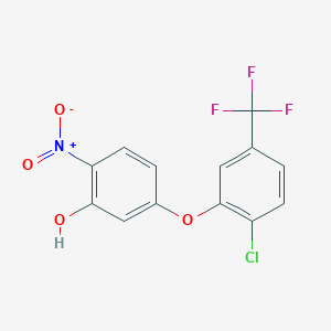 molecular formula C13H7ClF3NO4 B1348217 5-[2-Chloro-5-(trifluoromethyl)phenoxy]-2-nitrophenol CAS No. 309727-48-8
