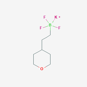 molecular formula C7H13BF3KO B13482171 Potassium trifluoro[2-(oxan-4-yl)ethyl]boranuide 
