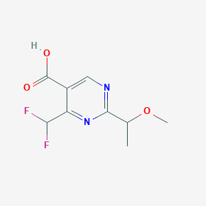 molecular formula C9H10F2N2O3 B13482219 4-(Difluoromethyl)-2-(1-methoxyethyl)pyrimidine-5-carboxylic acid 