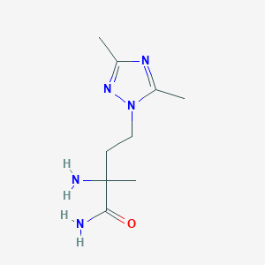 molecular formula C9H17N5O B13482336 2-Amino-4-(3,5-dimethyl-1h-1,2,4-triazol-1-yl)-2-methylbutanamide 