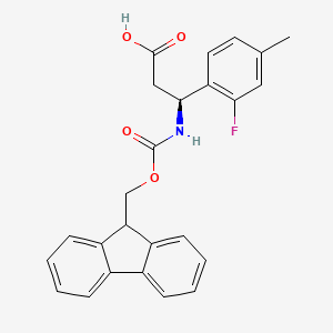 molecular formula C25H22FNO4 B13482341 (3S)-3-({[(9H-fluoren-9-yl)methoxy]carbonyl}amino)-3-(2-fluoro-4-methylphenyl)propanoic acid 
