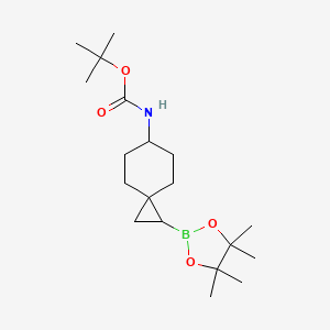 molecular formula C19H34BNO4 B13482424 tert-Butyl (1-(4,4,5,5-tetramethyl-1,3,2-dioxaborolan-2-yl)spiro[2.5]octan-6-yl)carbamate 