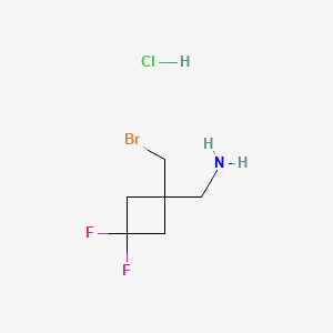 molecular formula C6H11BrClF2N B13482488 1-[1-(Bromomethyl)-3,3-difluorocyclobutyl]methanamine hydrochloride 