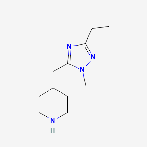 molecular formula C11H20N4 B13482618 4-((3-Ethyl-1-methyl-1h-1,2,4-triazol-5-yl)methyl)piperidine 