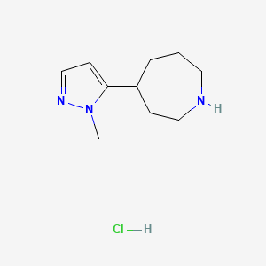 molecular formula C10H18ClN3 B13482642 4-(1-methyl-1H-pyrazol-5-yl)azepane hydrochloride 