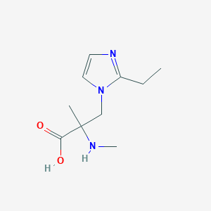 molecular formula C10H17N3O2 B13482643 3-(2-Ethyl-1h-imidazol-1-yl)-2-methyl-2-(methylamino)propanoic acid 