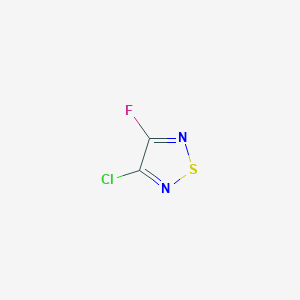 molecular formula C2ClFN2S B13482647 3-Chloro-4-fluoro-1,2,5-thiadiazole 