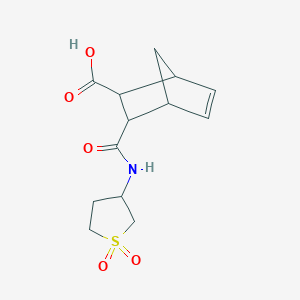 molecular formula C13H17NO5S B1348265 3-((1,1-Dioxidotetrahydrothiophen-3-yl)carbamoyl)bicyclo[2.2.1]hept-5-ene-2-carboxylic acid CAS No. 1005068-61-0
