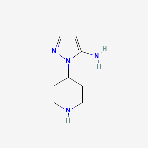 molecular formula C8H14N4 B1348269 2-Piperidin-4-yl-2H-pyrazol-3-ylamine CAS No. 957478-21-6