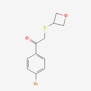 molecular formula C11H11BrO2S B13482847 1-(4-Bromophenyl)-2-(oxetan-3-ylthio)ethan-1-one 