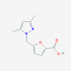 molecular formula C11H12N2O3 B1348289 5-[(3,5-dimethyl-1H-pyrazol-1-yl)methyl]-2-furoic acid CAS No. 312310-14-8
