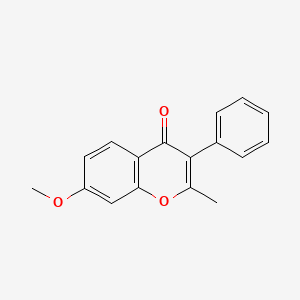 molecular formula C17H14O3 B1348300 7-Methoxy-2-methyl-3-phenyl-4H-chromen-4-one CAS No. 19725-44-1