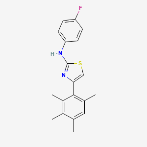 molecular formula C19H19FN2S B13483107 N-(4-fluorophenyl)-4-(2,3,4,6-tetramethylphenyl)-1,3-thiazol-2-amine 