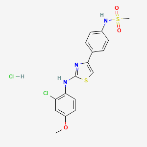 molecular formula C17H17Cl2N3O3S2 B13483165 N-(4-{2-[(2-chloro-4-methoxyphenyl)amino]-1,3-thiazol-4-yl}phenyl)methanesulfonamide hydrochloride 