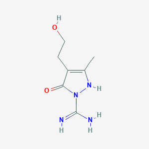 molecular formula C7H12N4O2 B1348317 4-(2-hydroxyethyl)-3-methyl-5-oxo-2,5-dihydro-1H-pyrazole-1-carboximidamide CAS No. 210417-12-2
