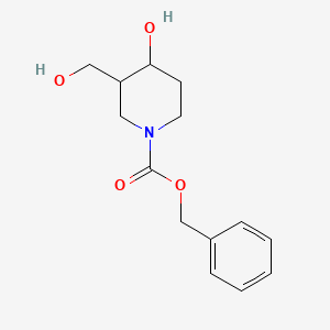 molecular formula C14H19NO4 B13483187 Benzyl 4-hydroxy-3-(hydroxymethyl)piperidine-1-carboxylate 