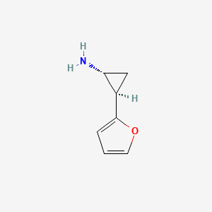 molecular formula C7H9NO B13483206 rac-(1R,2R)-2-(furan-2-yl)cyclopropan-1-amine 