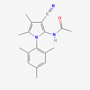 B1348326 N-[3-Cyano-4,5-dimethyl-1-(2,4,6-trimethyl-phenyl)-1H-pyrrol-2-yl]-acetamide CAS No. 157286-83-4