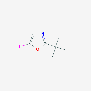 molecular formula C7H10INO B13483301 2-Tert-butyl-5-iodo-1,3-oxazole 