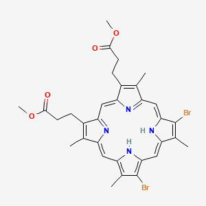 Methyl 3-[8,13-dibromo-18-(3-methoxy-3-oxopropyl)-3,7,12,17-tetramethyl-22,23-dihydroporphyrin-2-yl]propanoate