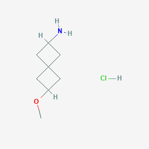 molecular formula C8H16ClNO B13483384 6-Methoxyspiro[3.3]heptan-2-amine hydrochloride 