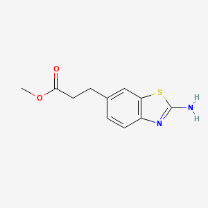molecular formula C11H12N2O2S B13483512 Methyl 3-(2-amino-1,3-benzothiazol-6-yl)propanoate 
