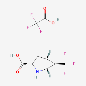 molecular formula C9H9F6NO4 B13483559 2,2,2-trifluoroacetic acid;(1R,3S,5R,6R)-6-(trifluoromethyl)-2-azabicyclo[3.1.0]hexane-3-carboxylic acid 