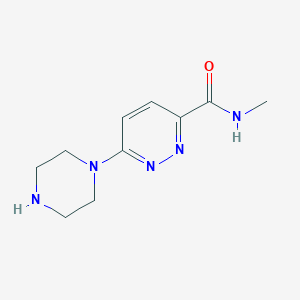 molecular formula C10H15N5O B13483568 N-Methyl-6-(1-piperazinyl)-3-pyridazinecarboxamide 
