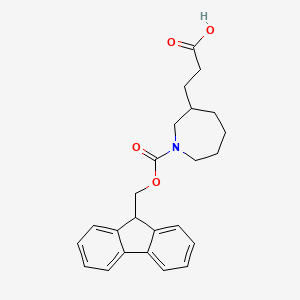molecular formula C24H27NO4 B13483622 3-(1-{[(9H-fluoren-9-yl)methoxy]carbonyl}azepan-3-yl)propanoic acid 