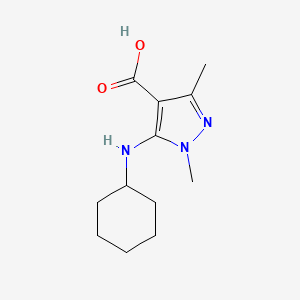 molecular formula C12H19N3O2 B13483623 5-(Cyclohexylamino)-1,3-dimethyl-1h-pyrazole-4-carboxylic acid 