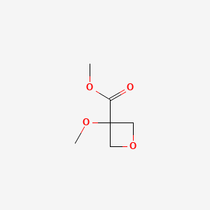 molecular formula C6H10O4 B13483657 Methyl 3-methoxyoxetane-3-carboxylate 