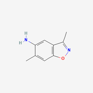 molecular formula C9H10N2O B13483762 3,6-Dimethyl-1,2-benzoxazol-5-amine 