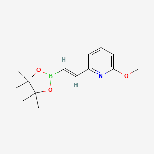 molecular formula C14H20BNO3 B13483865 2-Methoxy-6-[2-(tetramethyl-1,3,2-dioxaborolan-2-yl)ethenyl]pyridine 