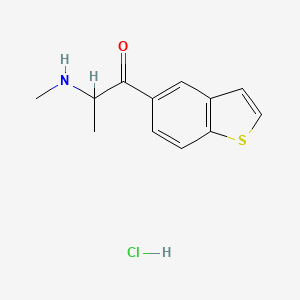 molecular formula C12H14ClNOS B13483869 1-(1-Benzothiophen-5-yl)-2-(methylamino)propan-1-one hydrochloride 