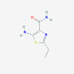 molecular formula C6H9N3OS B13483883 5-Amino-2-ethyl-1,3-thiazole-4-carboxamide 