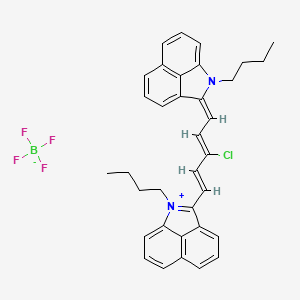 molecular formula C35H34BClF4N2 B13483947 1-butyl-2-((1E,3Z,5E)-5-(1-butylbenzo[cd]indol-2(1H)-ylidene)-3-chloropenta-1,3-dien-1-yl)benzo[cd]indol-1-ium tetrafluoroborate 
