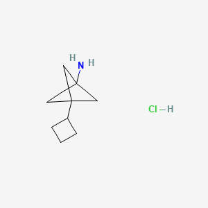 molecular formula C9H16ClN B13483956 3-Cyclobutylbicyclo[1.1.1]pentan-1-amine hydrochloride 