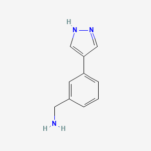 molecular formula C10H11N3 B13483960 3-(4-Pyrazolyl)benzylamine 