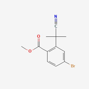 molecular formula C12H12BrNO2 B13483963 Methyl 4-bromo-2-(1-cyano-1-methylethyl)benzoate 