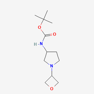 molecular formula C12H22N2O3 B13484039 tert-butyl N-[1-(oxetan-3-yl)pyrrolidin-3-yl]carbamate 