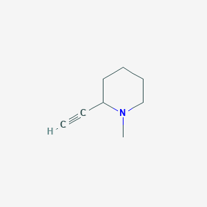 molecular formula C8H13N B13484074 2-Ethynyl-1-methylpiperidine 