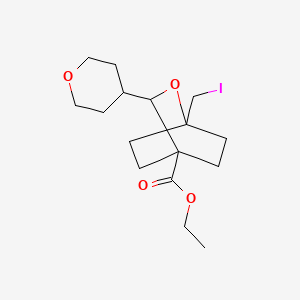 molecular formula C16H25IO4 B13484220 Ethyl 1-(iodomethyl)-3-(oxan-4-yl)-2-oxabicyclo[2.2.2]octane-4-carboxylate 