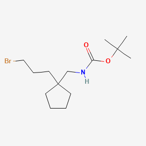 molecular formula C14H26BrNO2 B13484230 tert-butyl N-{[1-(3-bromopropyl)cyclopentyl]methyl}carbamate 
