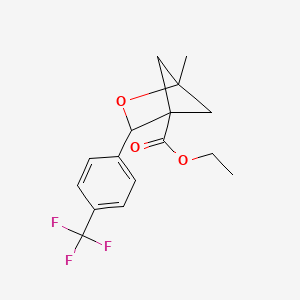 molecular formula C16H17F3O3 B13484323 Ethyl 1-methyl-3-[4-(trifluoromethyl)phenyl]-2-oxabicyclo[2.1.1]hexane-4-carboxylate 